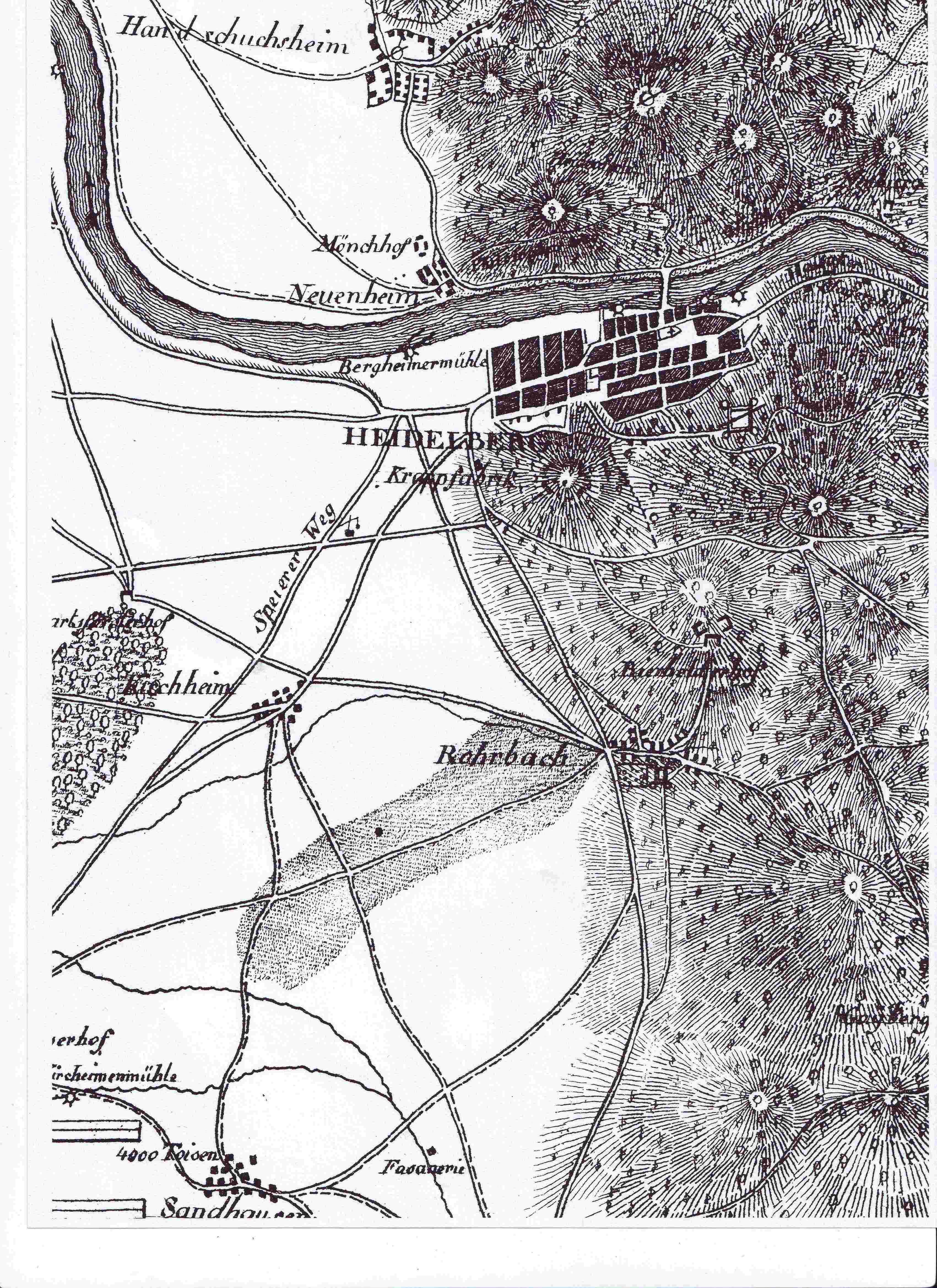 Karte Heidelberg Goezenberger 1820