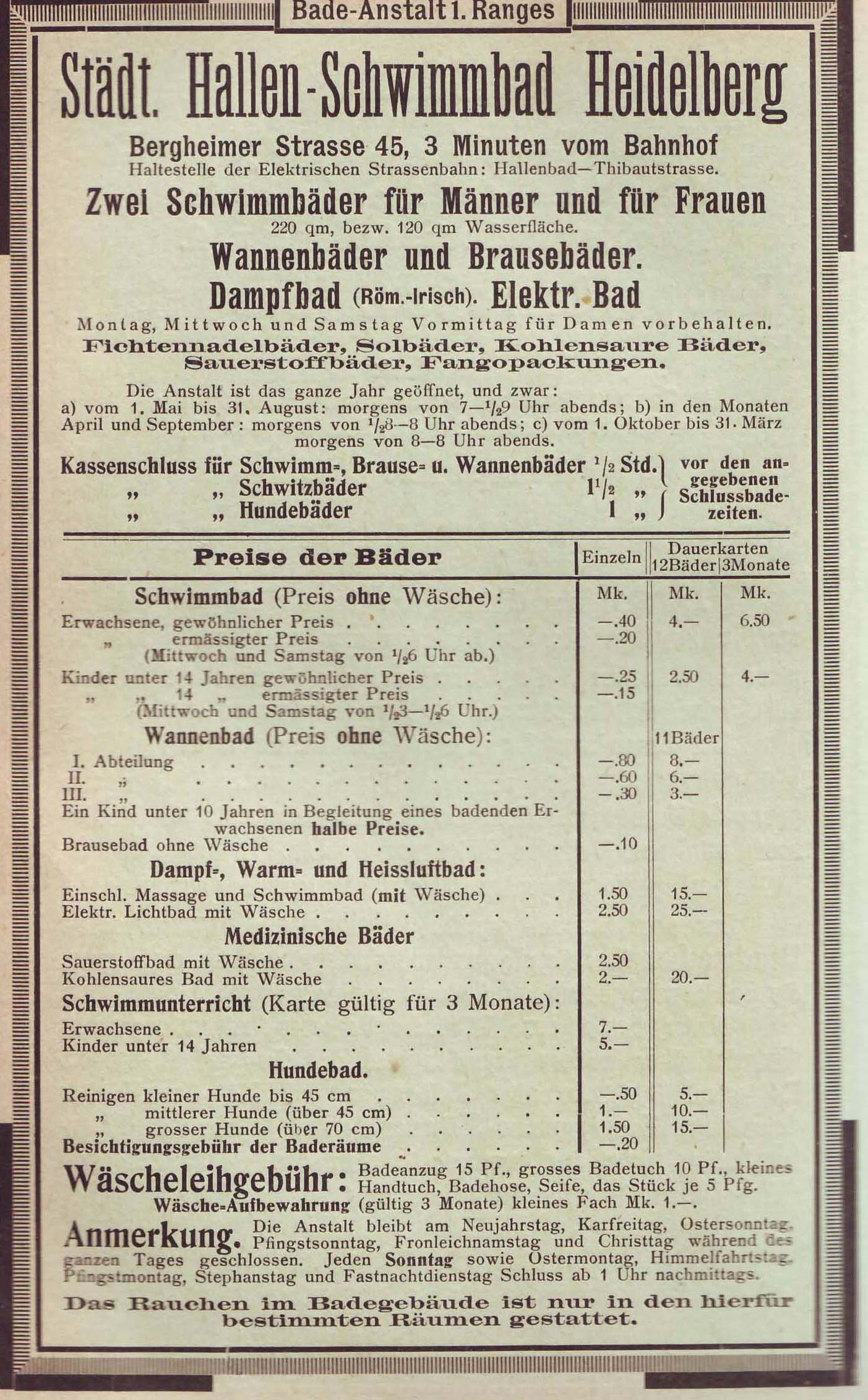 Städtisches Hallen-Schwimmbad 1916