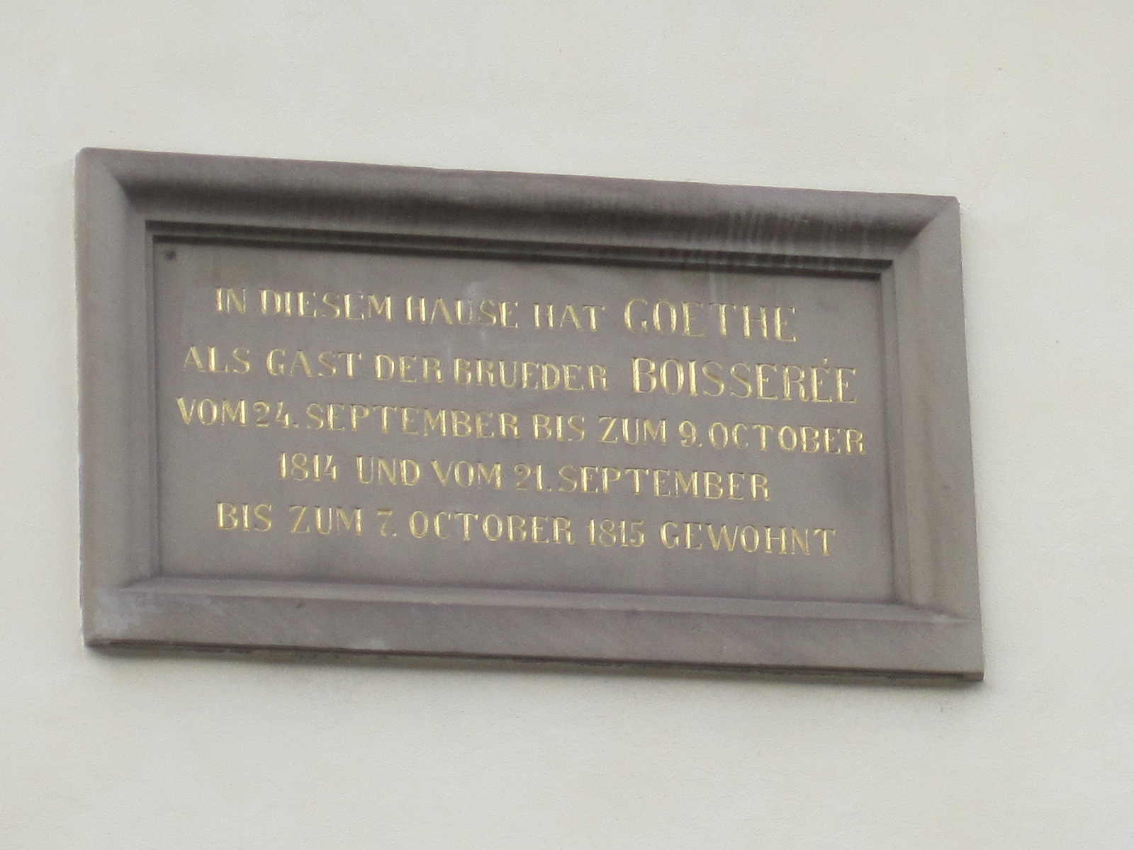 Tafel am Haus Hauptstraße 207-209