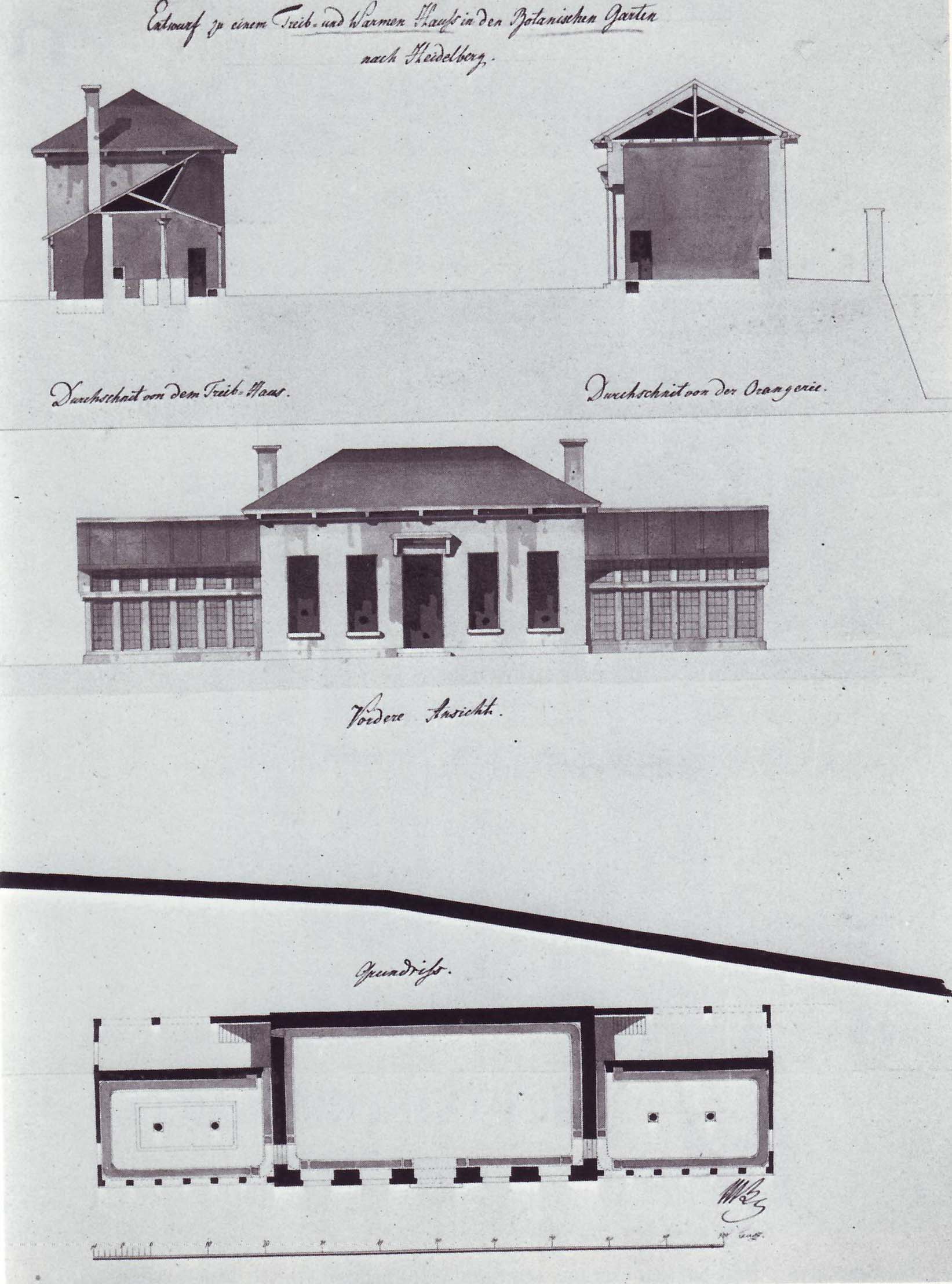 Weinbrennerbau im botanischen Garten Heidelberg 1804