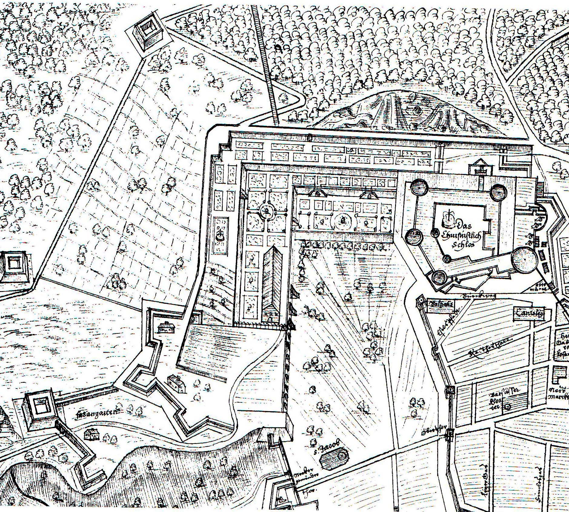 Heidelberger Schlo&szlig; von der Scheffelterrasse